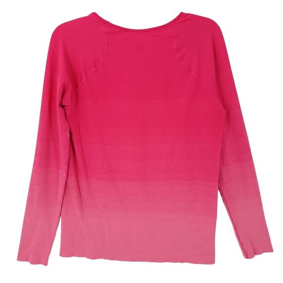 Brooks Pink Ribbed Running Top LG - Picture 3 of 13